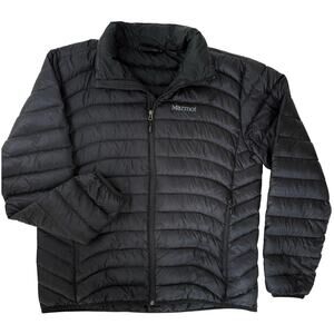 MARMOT Men's XL Lightweight 600 Fill Down Black Puffer Jacket Winter Ski Coat
